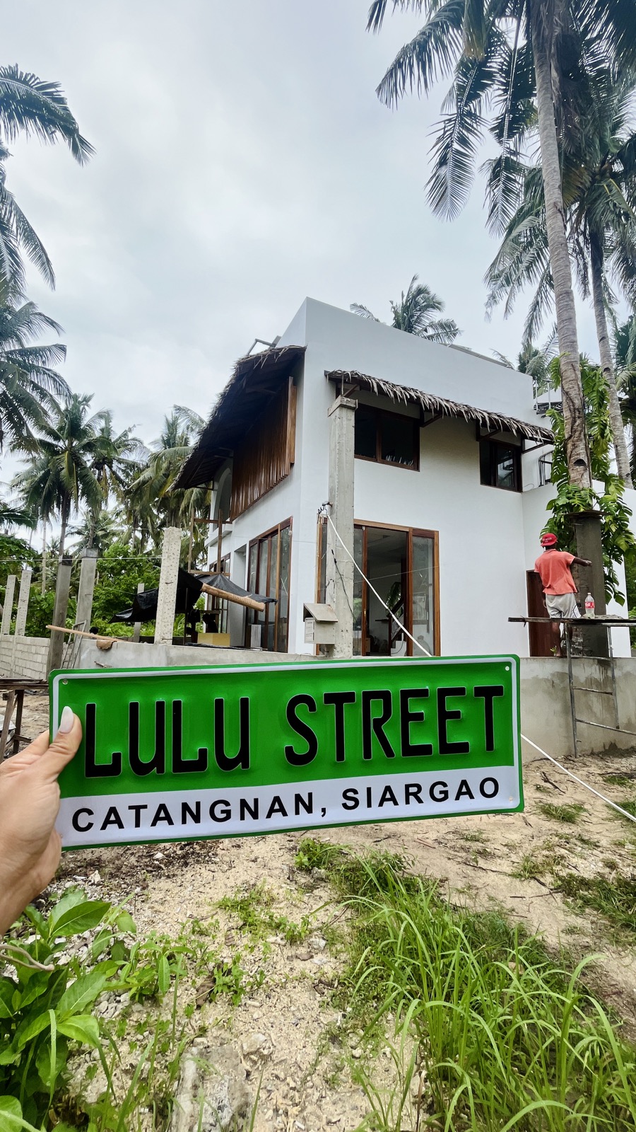 LuLu Street sign in front of La Luna Villa in Siargao