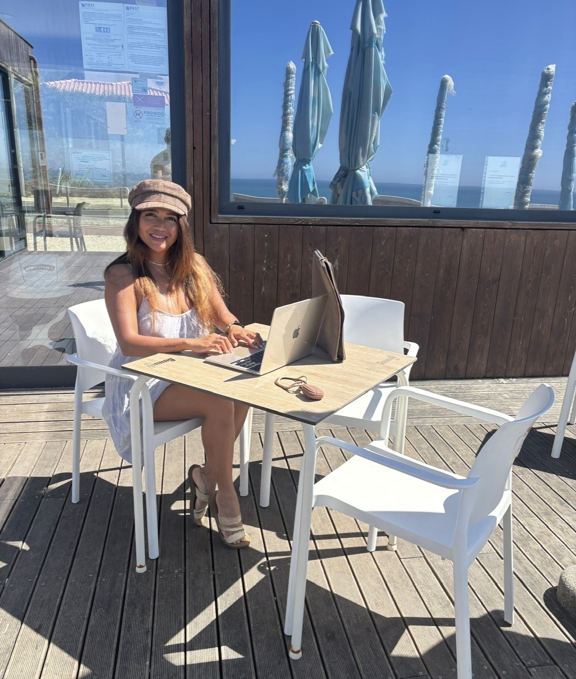 LuLu working beside the sea